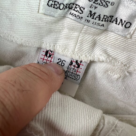 VTG 90s Guess Jeans Womens 24x30* High Rise Straight White Denim USA Made Tag 26 - Picture 7 of 16